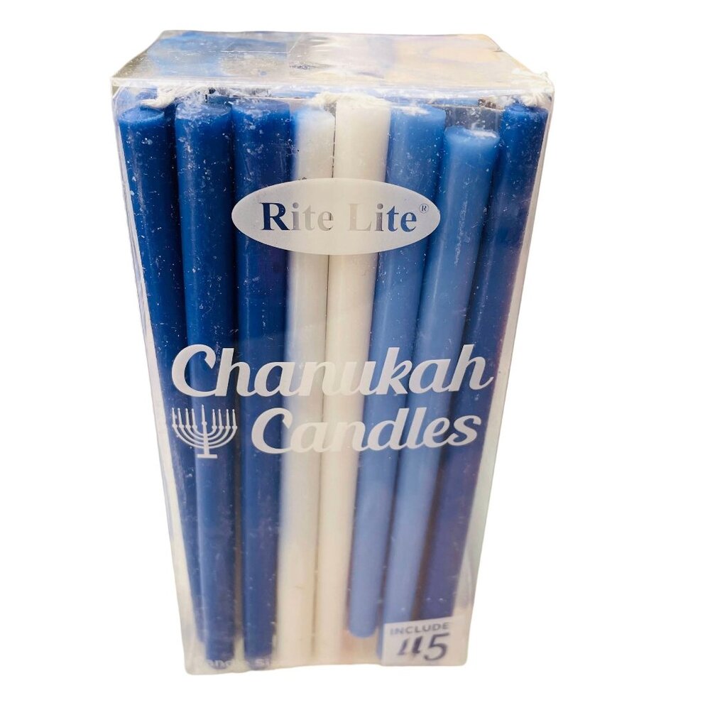 Rite Lite Blue &‎ White Chanukah Candles 45-Pack For Menorahs